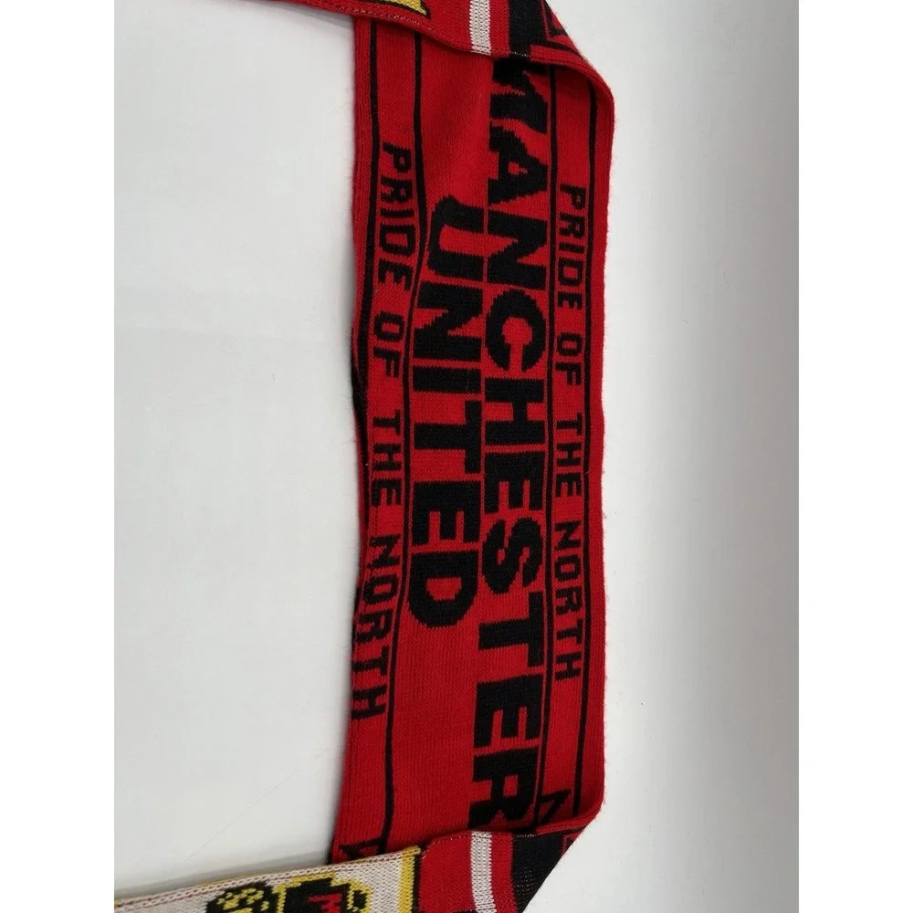 Manchester United Soccer Scarf Pride Of The North Red Knit Fringe Fan